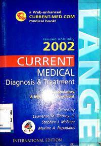 Current  Medical Diagnosis & Treatment 2002