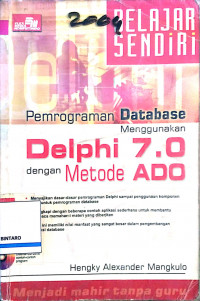 Pemograman database menggunkan delphi 7.0 dengan metode ADO